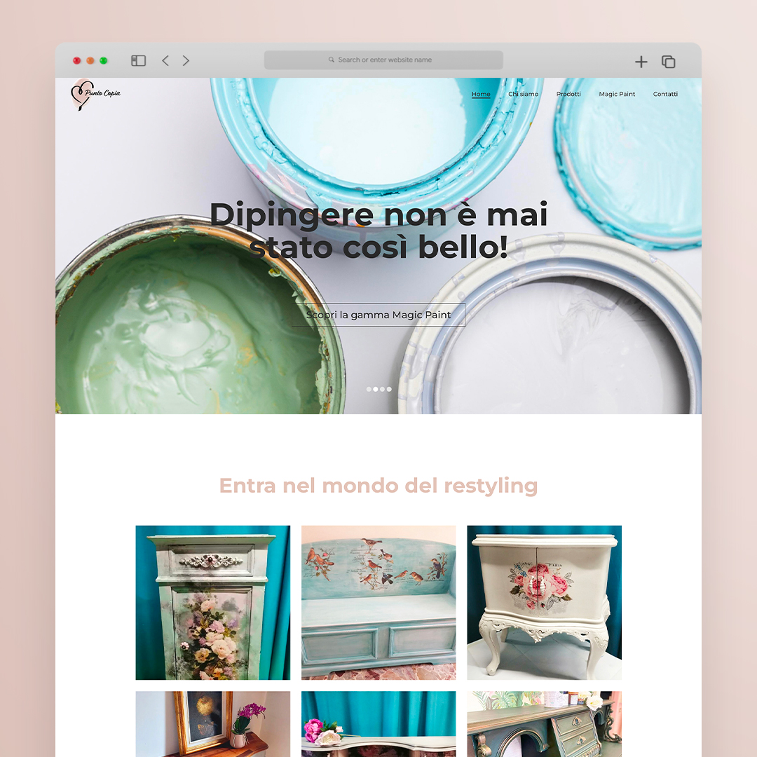 Sito web di Punto Copia realizzato da Visidea